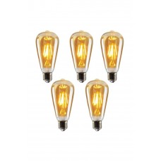 5 ADET 4 WATT DİMMERLENEBİLİR ST64 LED RUSTİK AMPUL